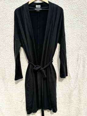 HATCH Black Tie Waist Cardigan Robe Duster Soft Tencel Lounge Maternity Layer 2